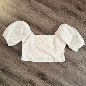 Abercrombie & Fitch Puff Sleeve Square Neck Crop Top New